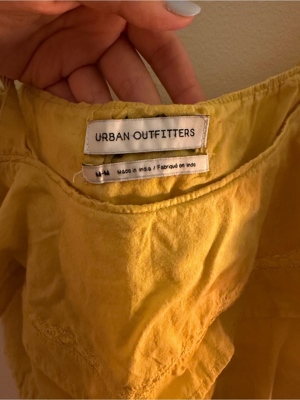 Urban Outfitters Yellow Ruffle Tie-Shoulder Tank Top Size M - Picture 3 of 4